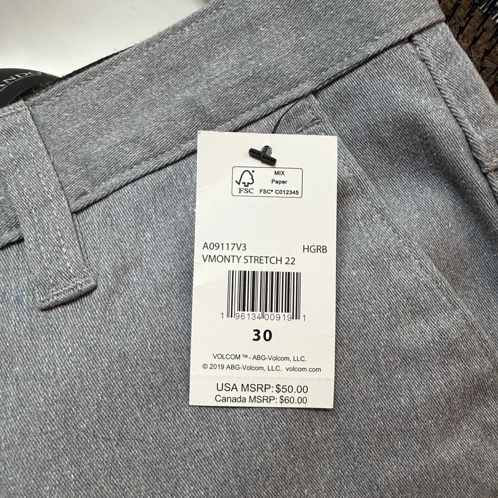 Volcom Men's VMonty Stretch Shorts Gray Size 30‎ NWT MSRP $50